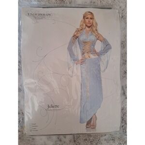 Underwraps Juliette Renaissance Costume Light Blue Gold Lace Front Dress SIZE XL